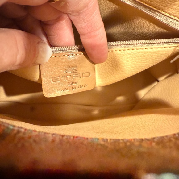 Etro Burgundy Paisley Zip Top Tote Handle Bag
Neon Trim Accents - Picture 3 of 16